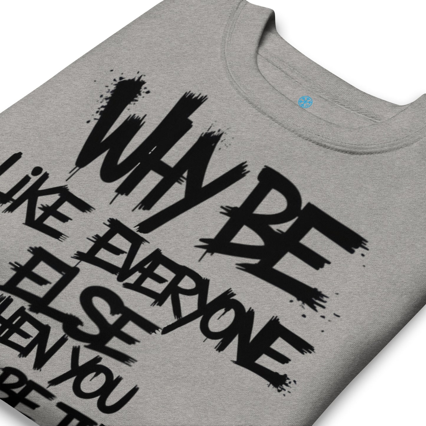 Gray-Chaos They Fear Graffiti Tag Sweatshirt from B.Different Clothing, detail, graffiti-inspired streetwear