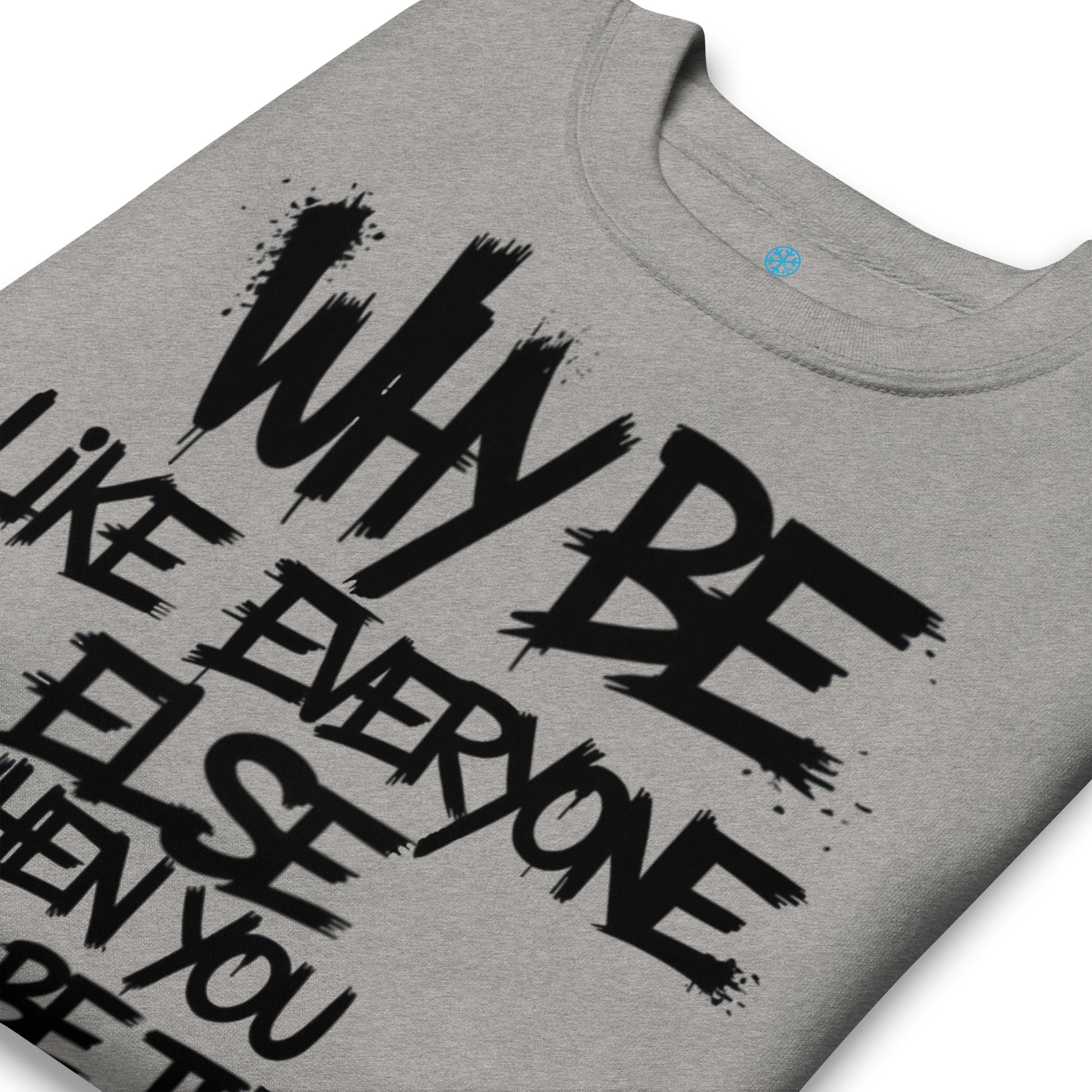 Gray-Chaos They Fear Graffiti Tag Sweatshirt from B.Different Clothing, detail, graffiti-inspired streetwear