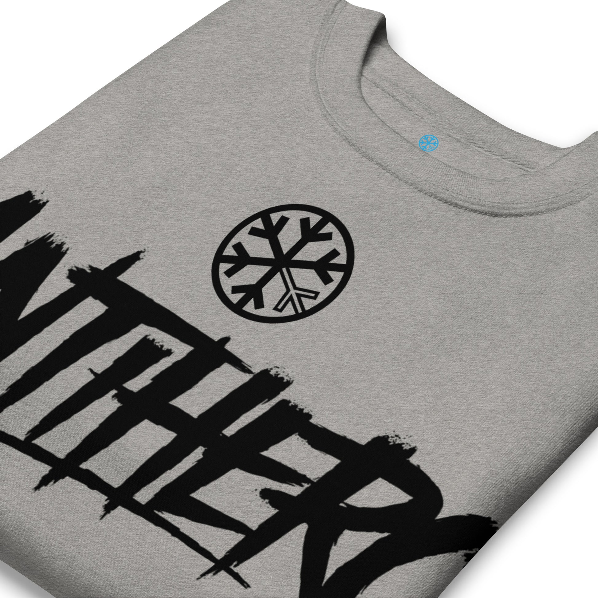 Gray-Antihero Graffiti Tag Sweatshirt from B.Different Clothing, detail, graffiti-inspired streetwear