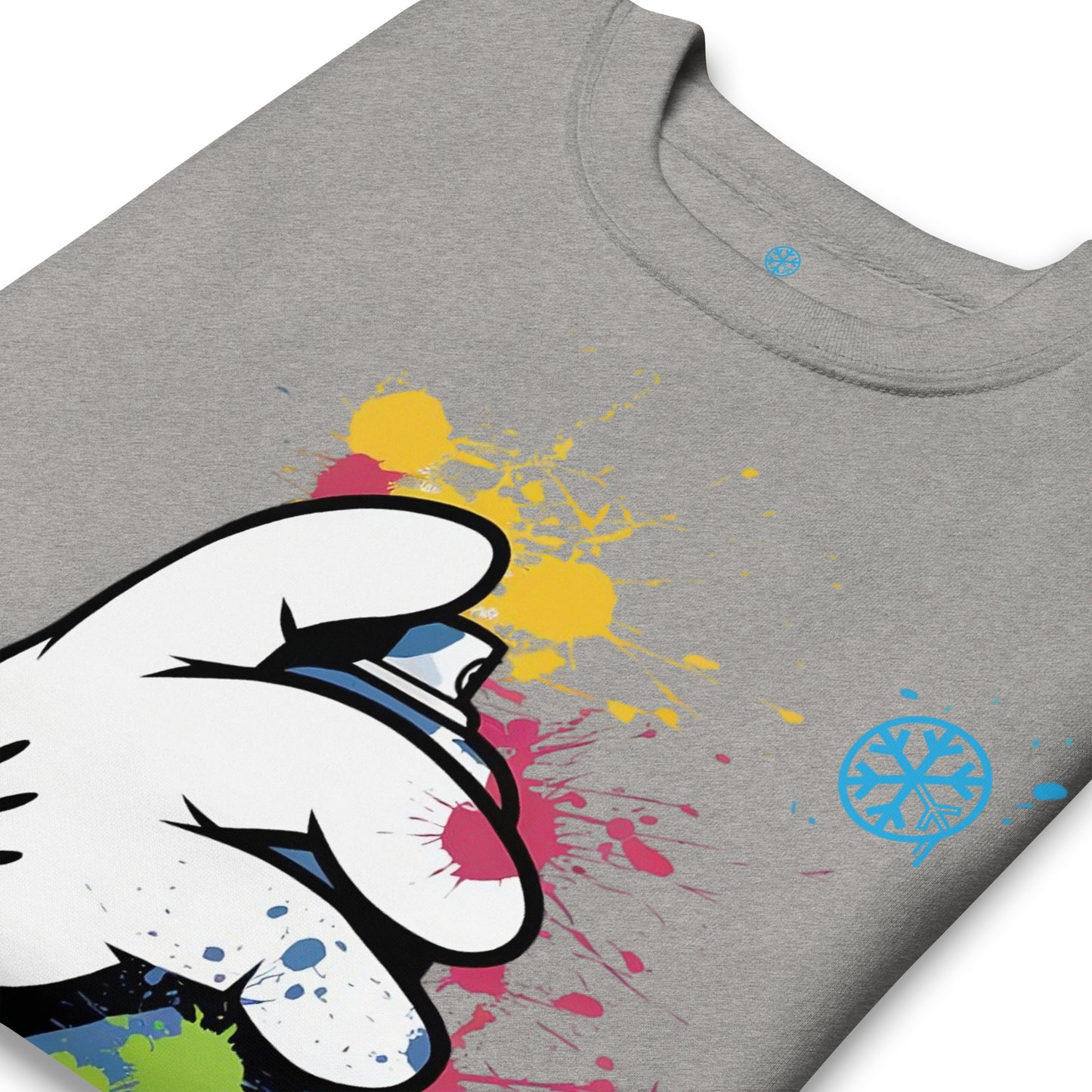 Gray-Hand Spray Can Graffiti Sweatshirt from B.Different Clothing, detail, graffiti-inspired streetwear