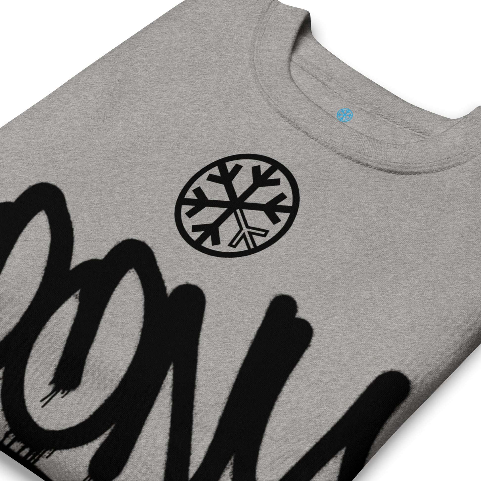 Gray-Loony Graffiti Tag Sweatshirt from B.Different Clothing, detail, graffiti-inspired streetwear