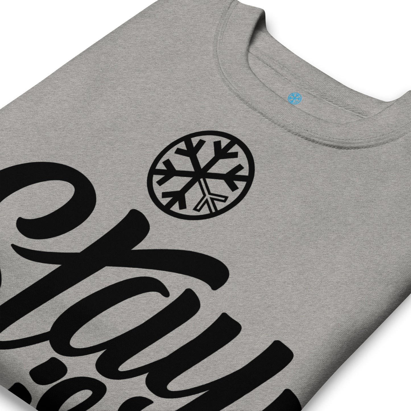 Gray-Stay Weird Sweatshirt from B.Different Clothing, detail, graffiti-inspired streetwear