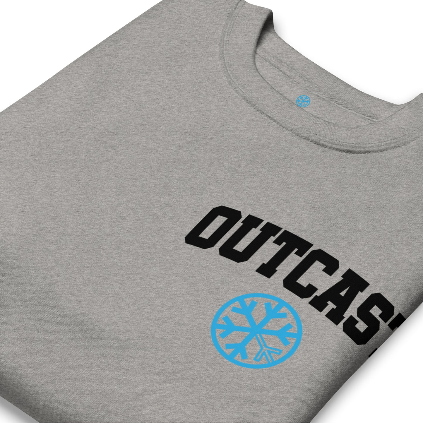 Gray-Outcast Graffiti Character Sweatshirt from B.Different Clothing, detail, graffiti-inspired streetwear