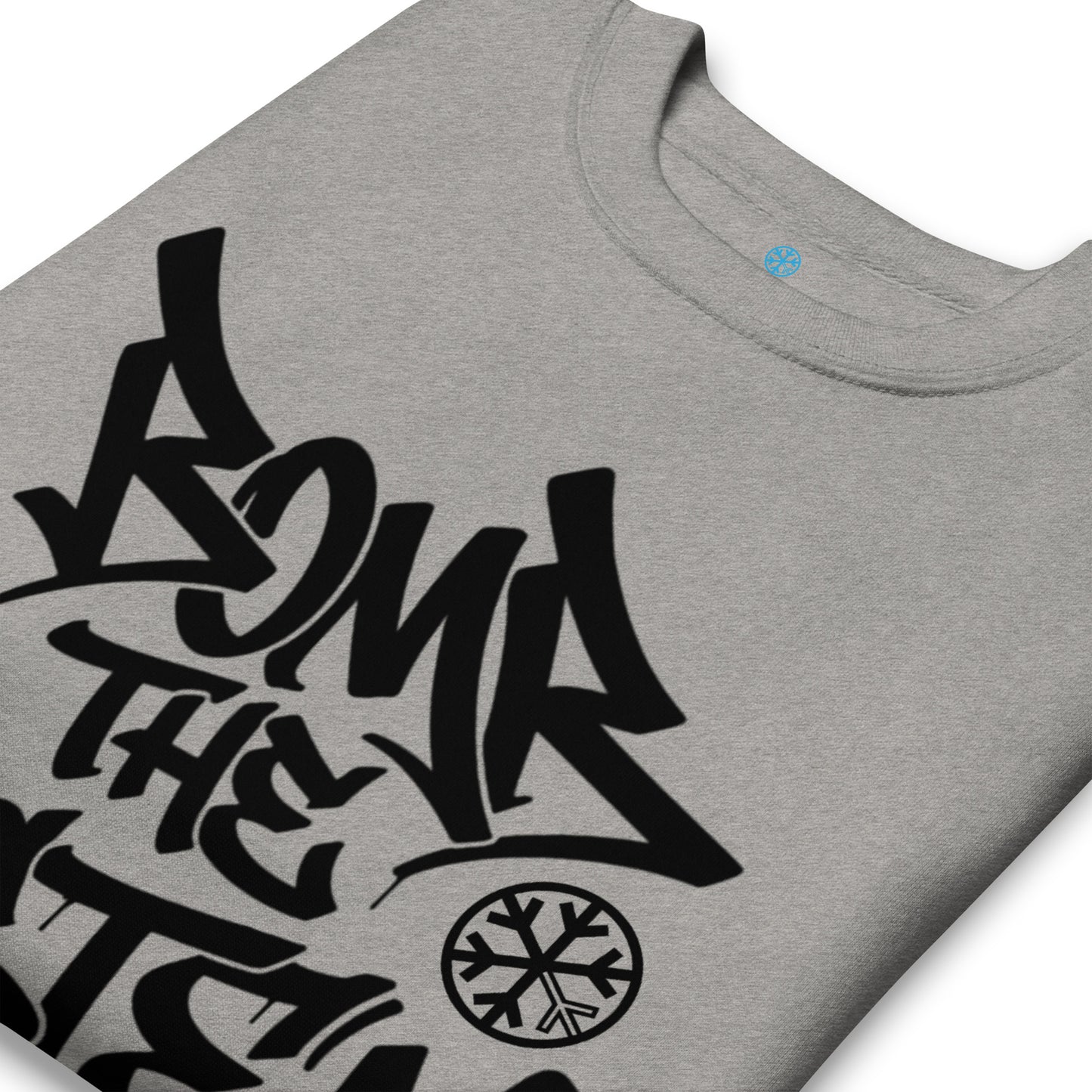 Gray-Bomb The System Graffiti Sweatshirt from B.Different Clothing, detail, graffiti-inspired streetwear