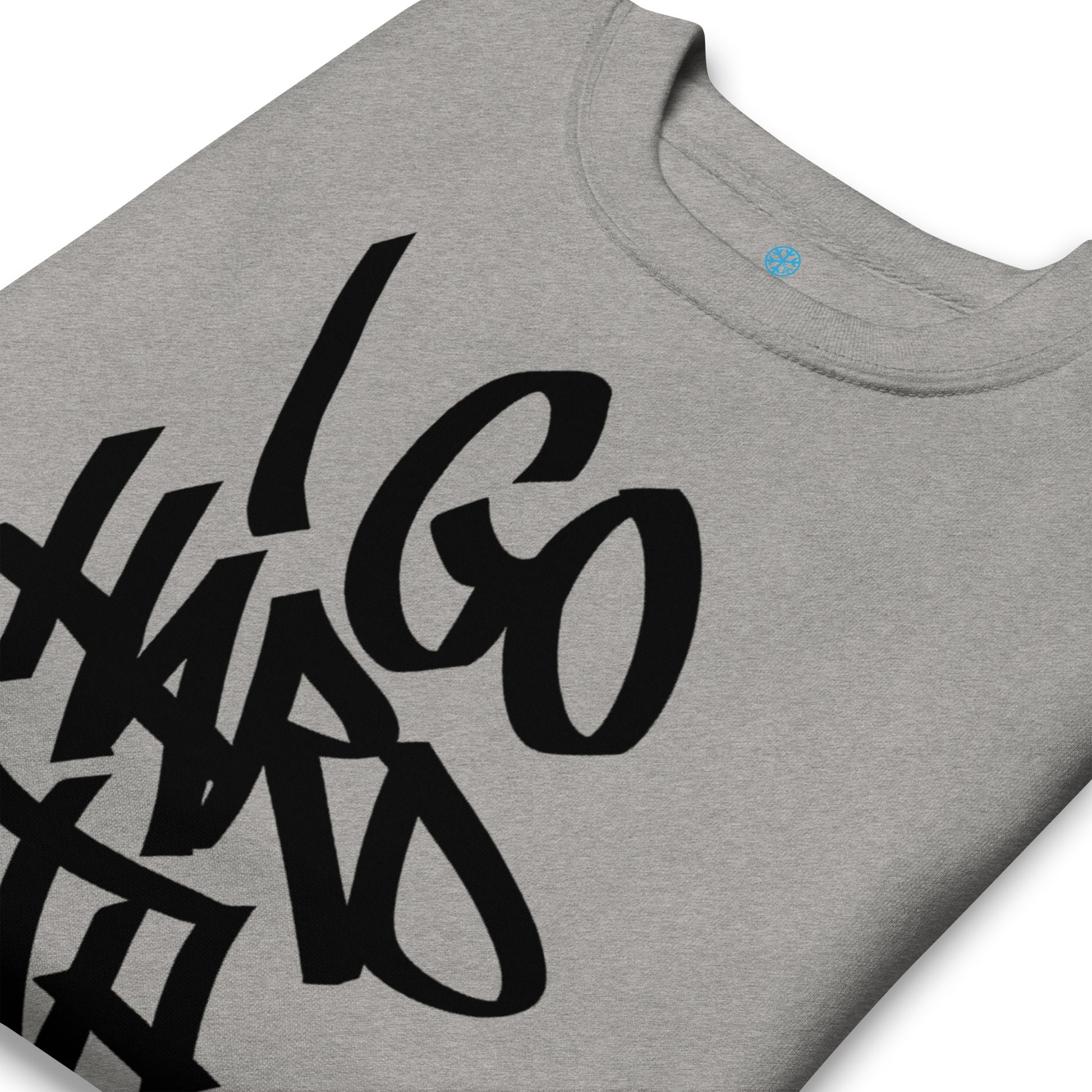 Gray-I Go Hard With My Paint Graffiti Sweatshirt from B.Different Clothing, detail, graffiti-inspired streetwear