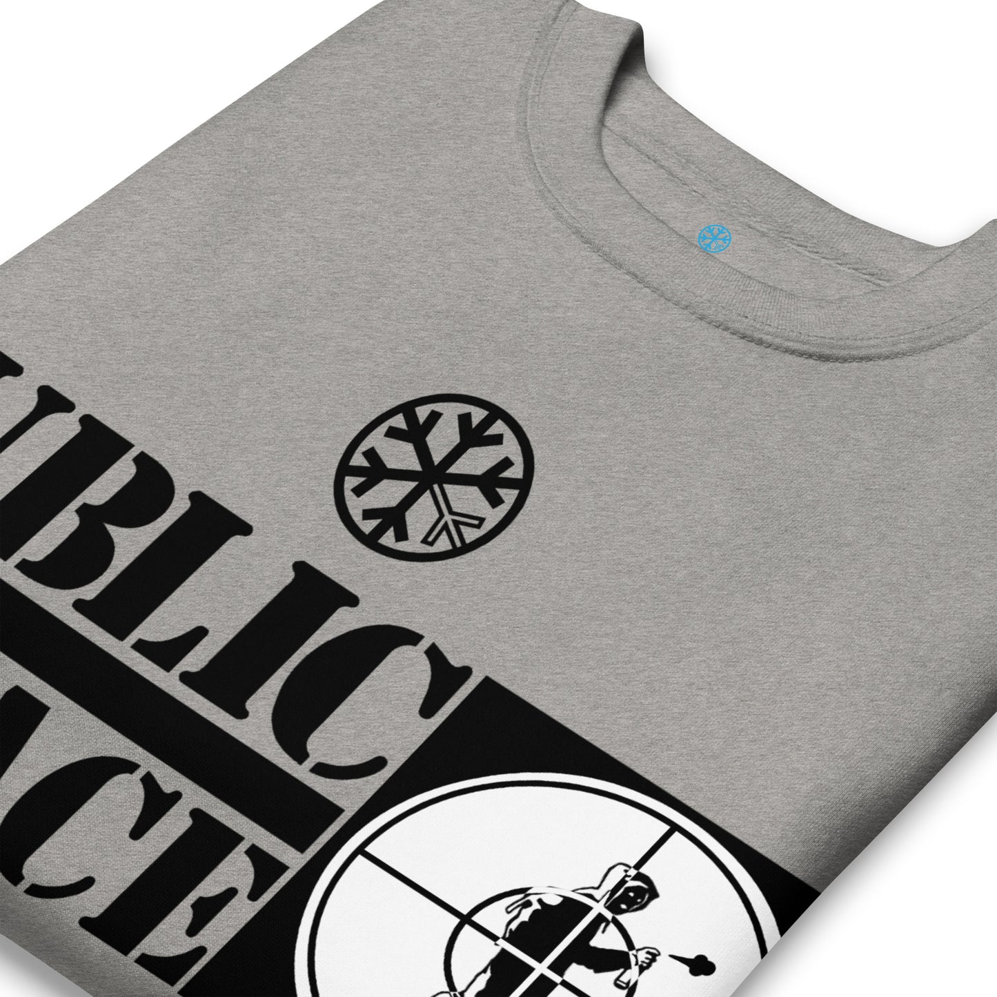 Gray-Public Menace Graffiti Sweatshirt from B.Different Clothing, detail, graffiti-inspired streetwear