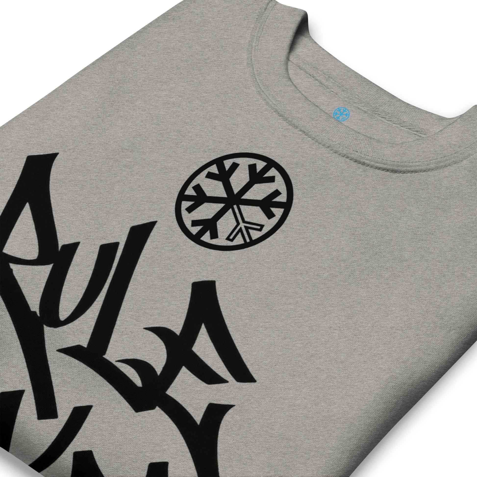 Carbon Grey-Rule Breaker Graffiti Tag Sweatshirt from B.Different Clothing, detail, graffiti-inspired streetwear