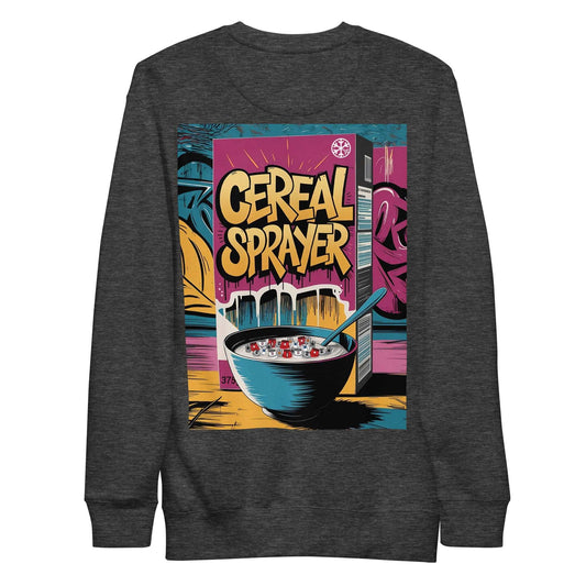 Cereal Sprayer Graffiti sweatshirt dark gray B.Different Clothing graffiti street art inspired streetwear brand