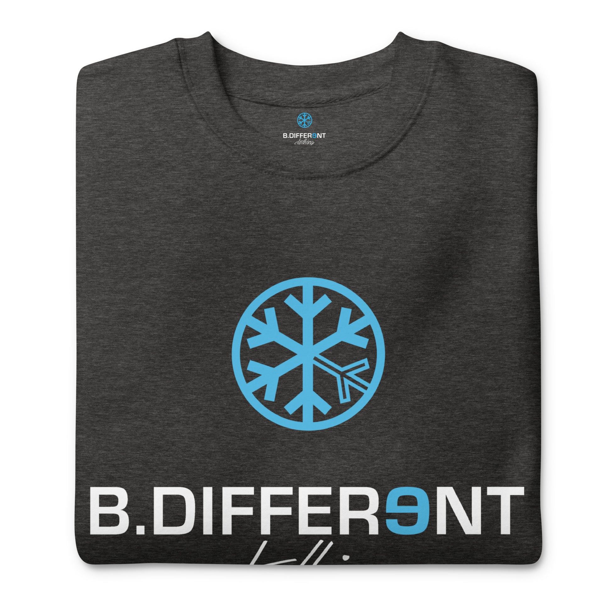 folded sweatshirt Logo dark gray by B.Different Clothing independent streetwear brand inspired by street art graffiti