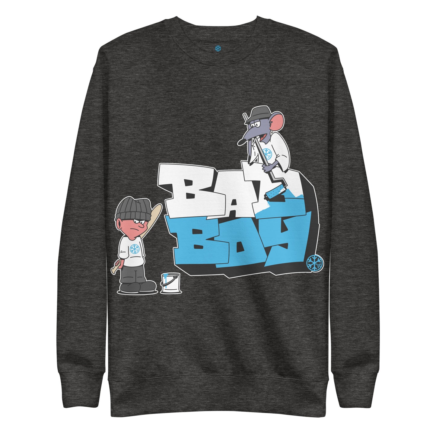 Darkgray-Bad Boy Graffiti Sweatshirt from B.Different Clothing, front view, graffiti-inspired streetwear