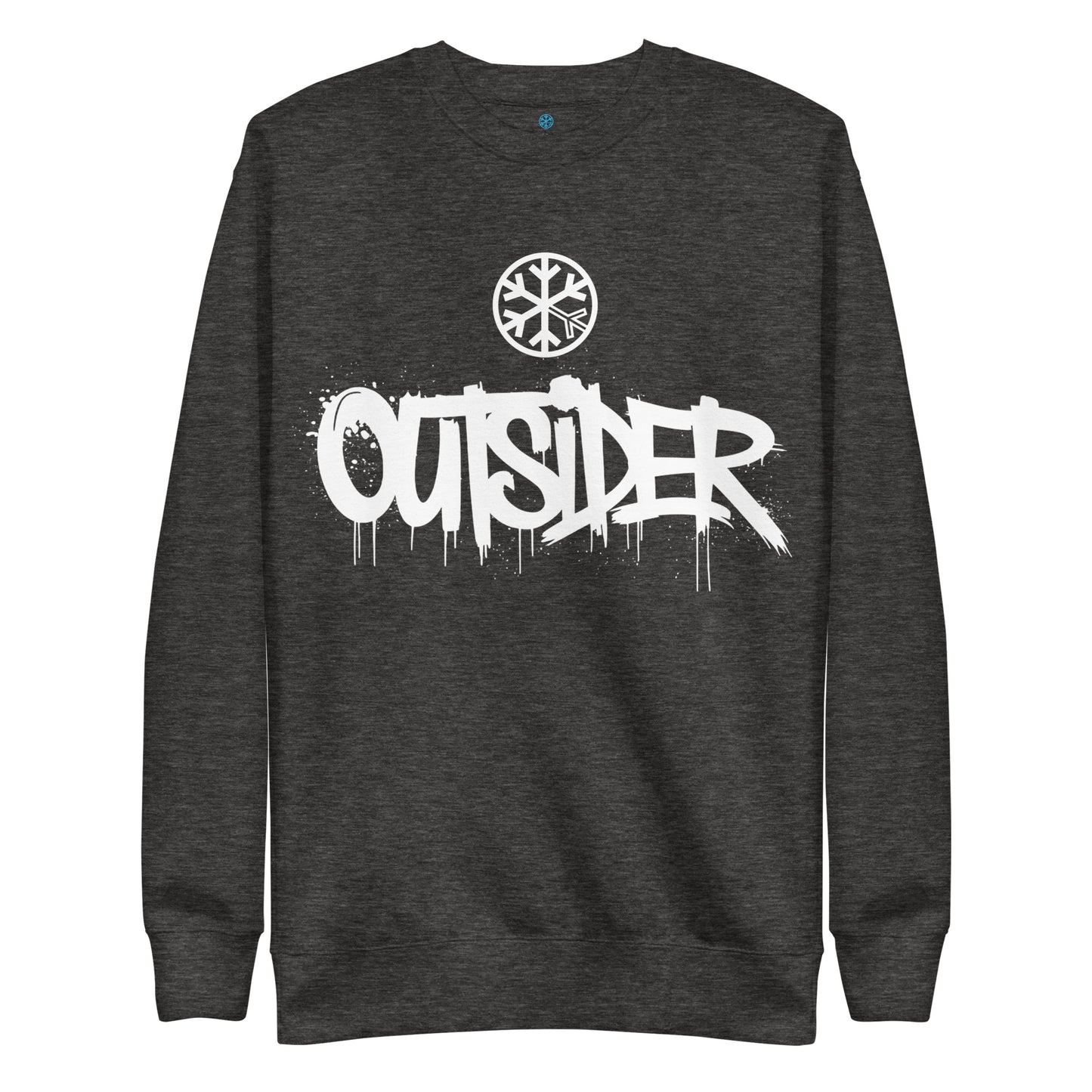 Darkgray-Outsider Graffiti Tag Sweatshirt from B.Different Clothing, front view, graffiti-inspired streetwear
