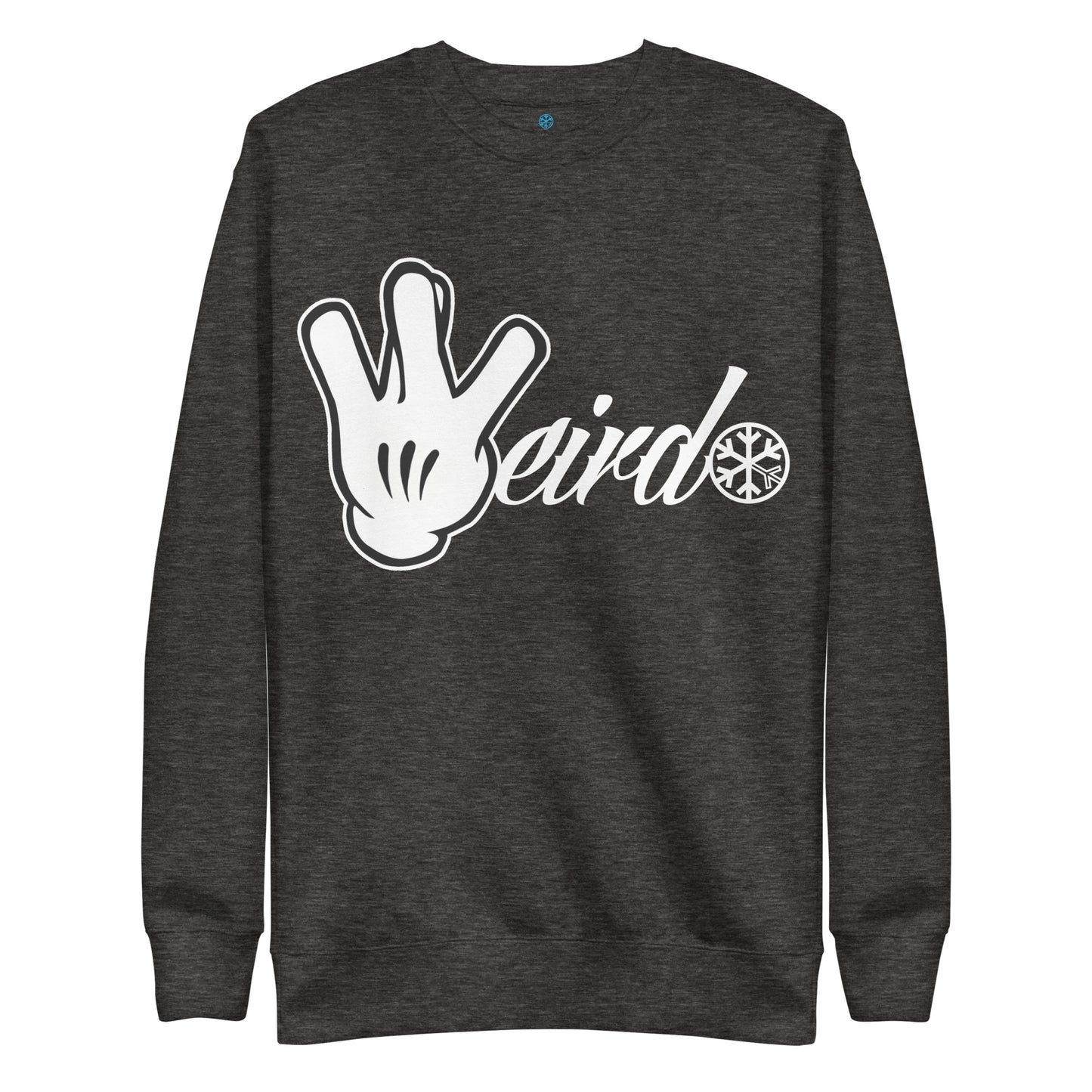 Darkgray-Weirdo Hand Sign Sweatshirt from B.Different Clothing, front view, graffiti-inspired streetwear