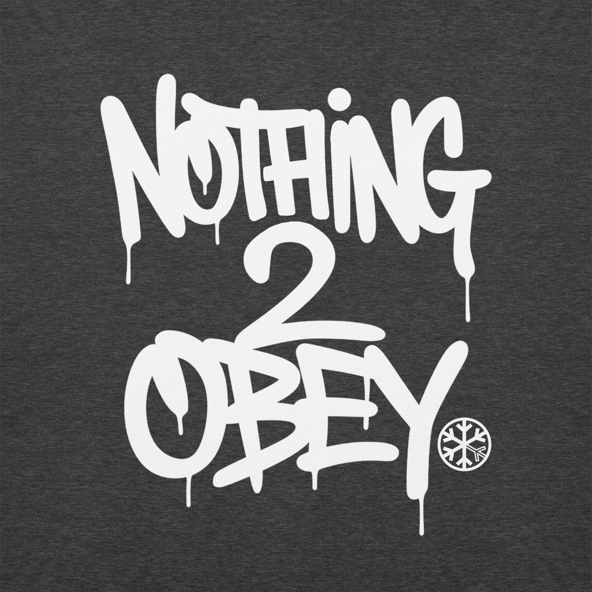 Darkgray-Nothing 2 Obey Graffiti Sweatshirt from B.Different Clothing, graphic, graffiti-inspired streetwear