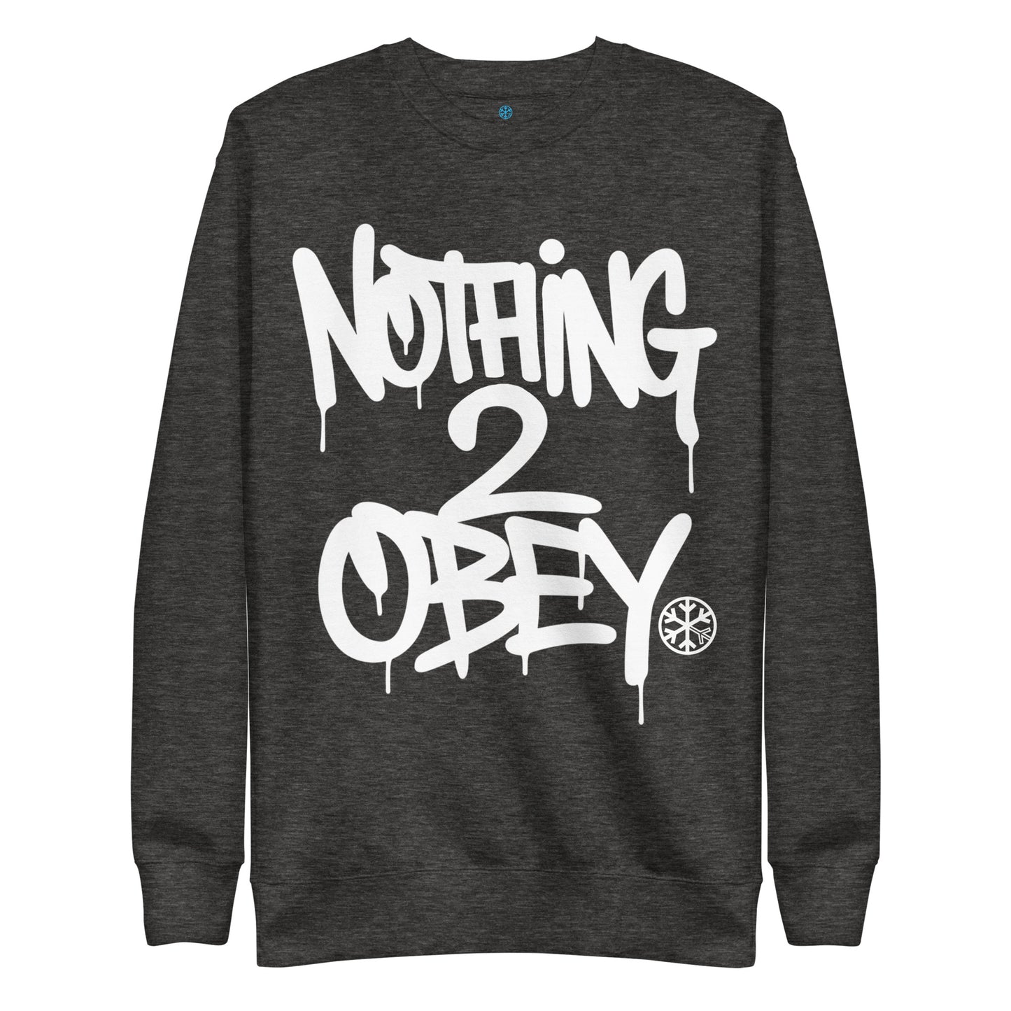Darkgray-Nothing 2 Obey Graffiti Sweatshirt from B.Different Clothing, front view, graffiti-inspired streetwear