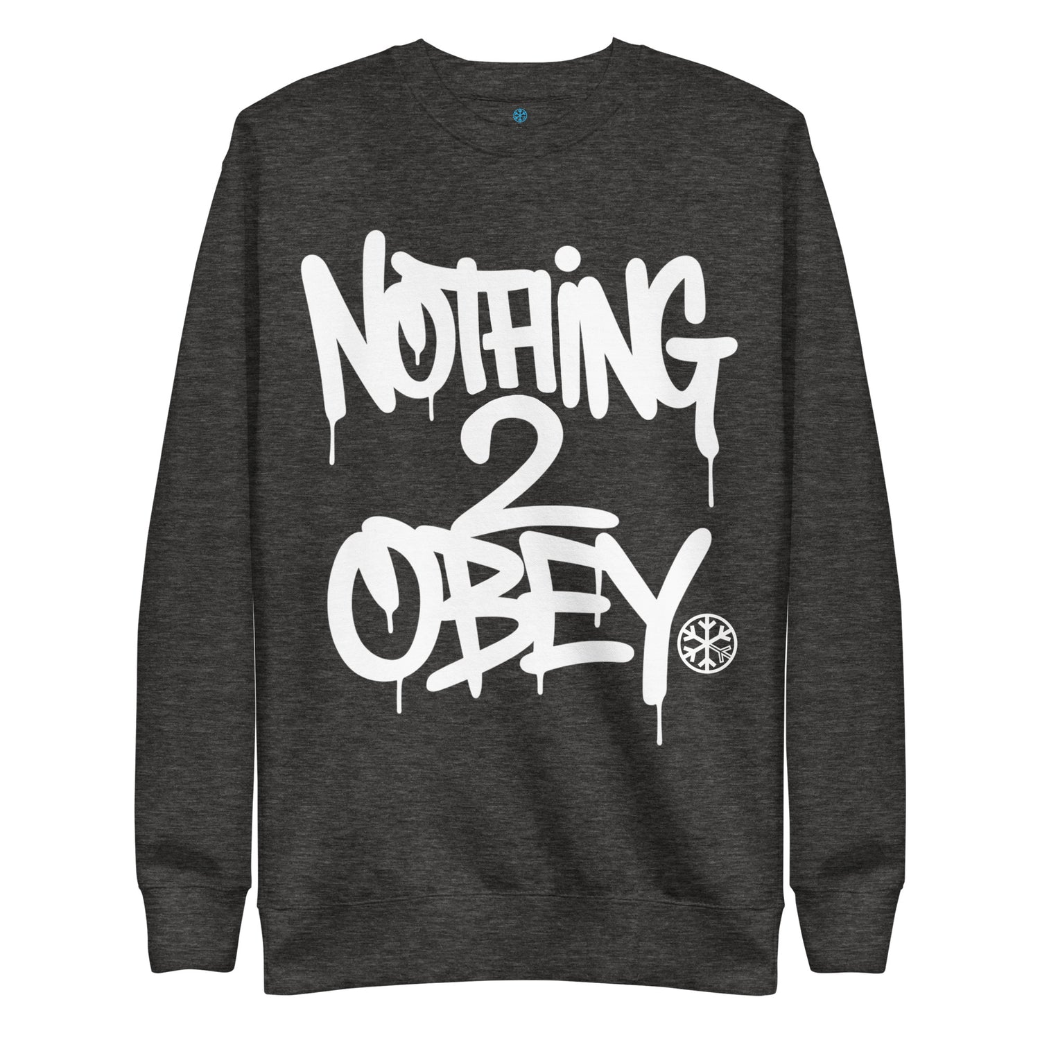 Darkgray-Nothing 2 Obey Graffiti Sweatshirt from B.Different Clothing, front view, graffiti-inspired streetwear