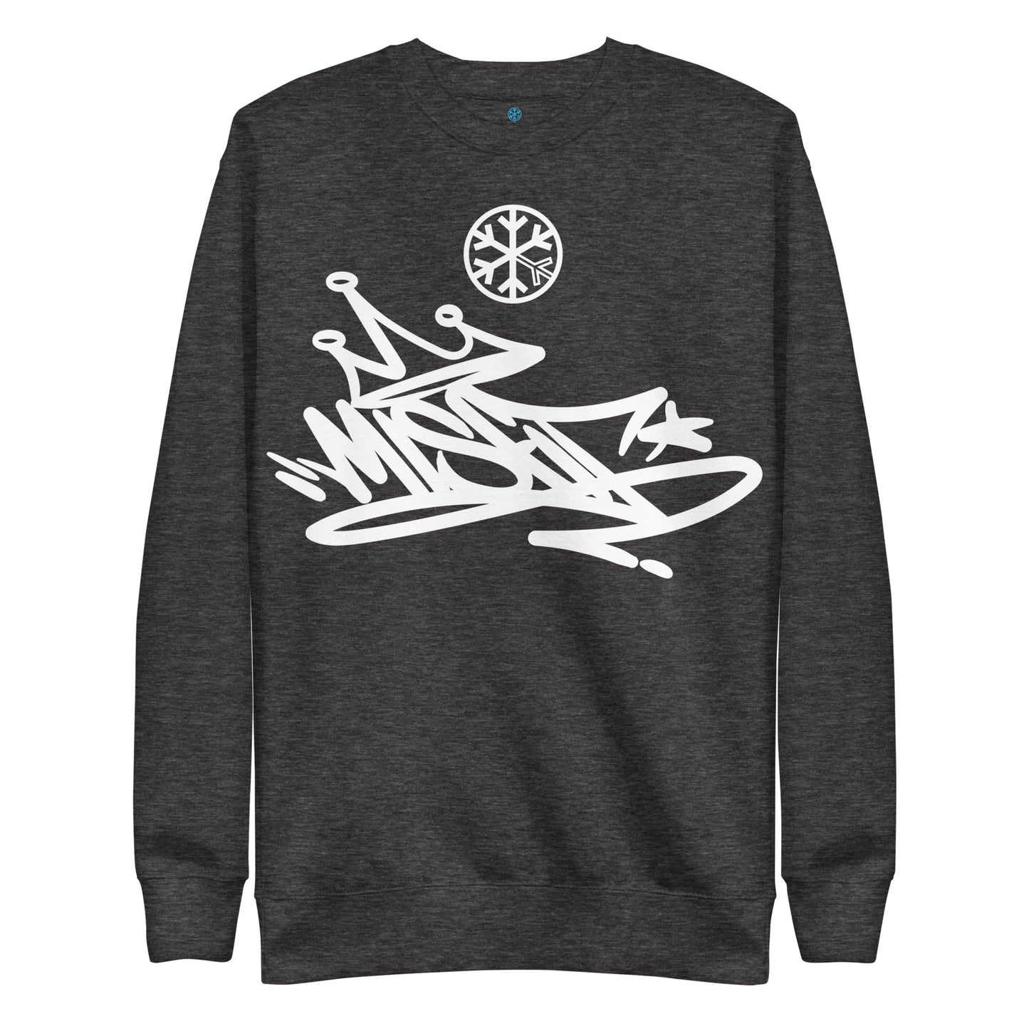 Darkgray-Misfit Graffiti Tag Sweatshirt from B.Different Clothing, front view, graffiti-inspired streetwear