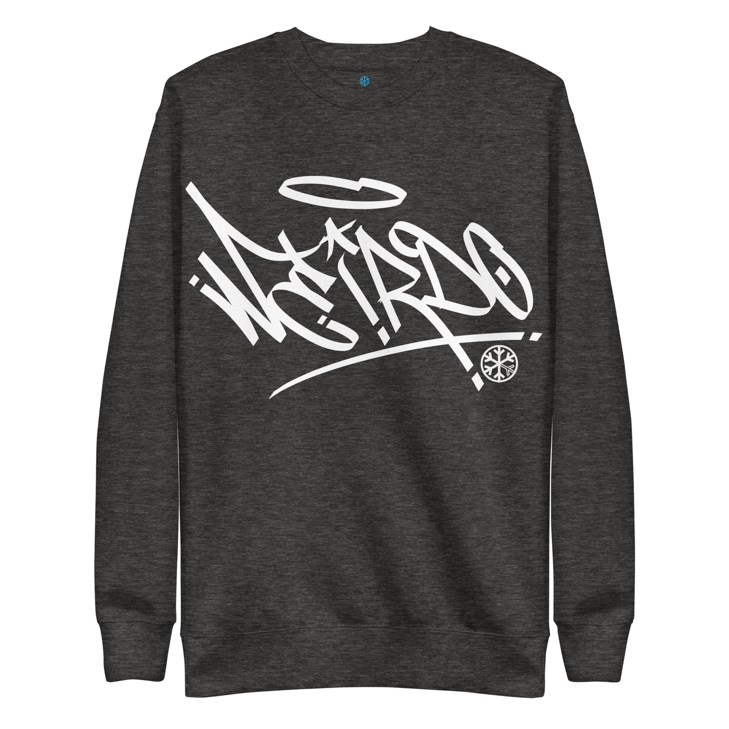 Darkgray-Weirdo Tag Graffiti Sweatshirt from B.Different Clothing, front view, graffiti-inspired streetwear
