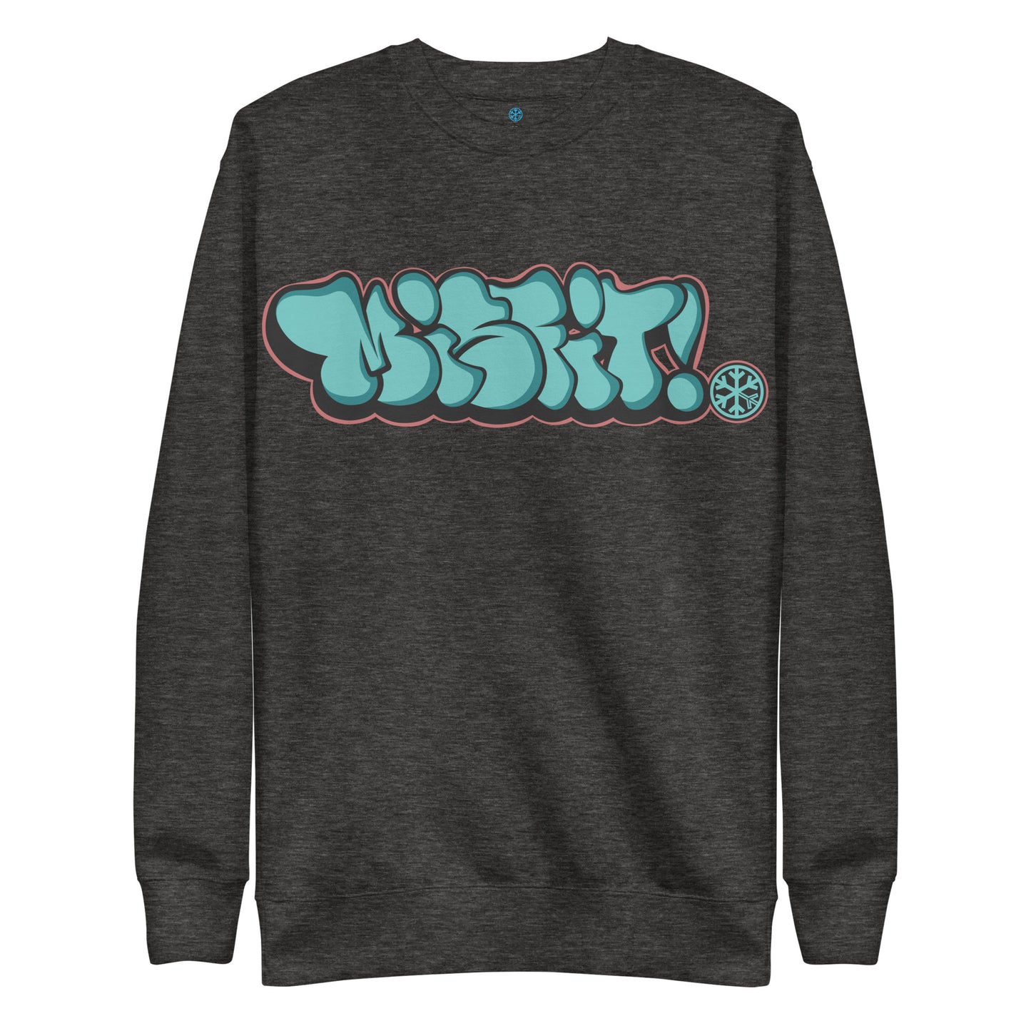 Darkgray-Misfit Graffiti Throwie Sweatshirt from B.Different Clothing, front view, graffiti-inspired streetwear t-shirt