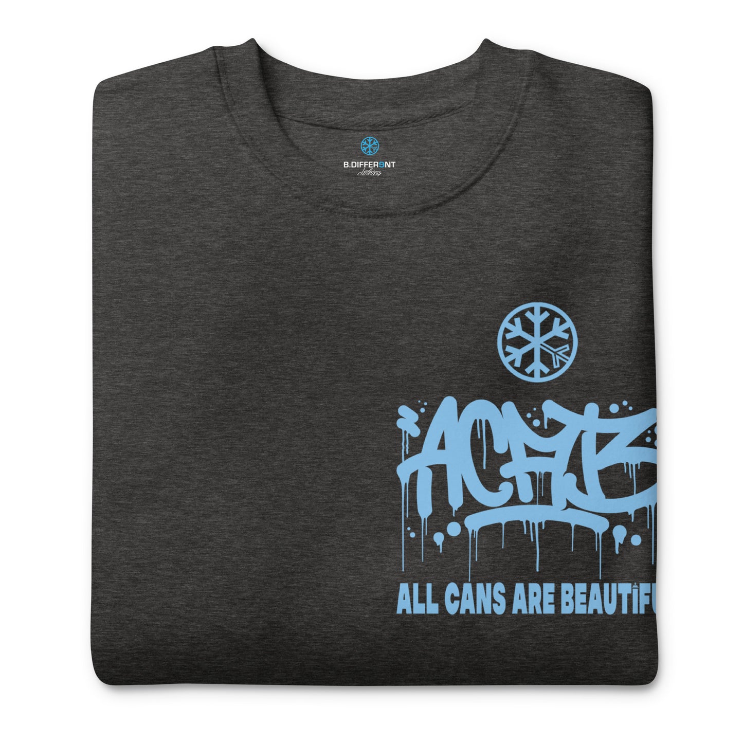 Darkgray-ACAB Graffiti Character Sweatshirt from B.Different Clothing, folded, graffiti-inspired streetwear