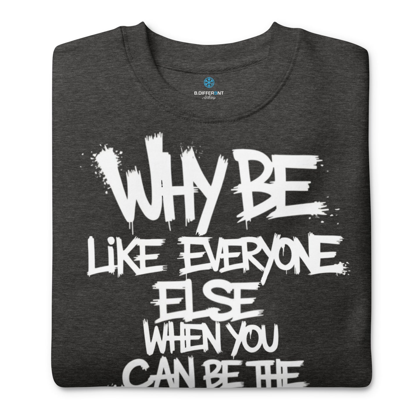 Darkgray-Chaos They Fear Graffiti Tag Sweatshirt from B.Different Clothing, folded, graffiti-inspired streetwear