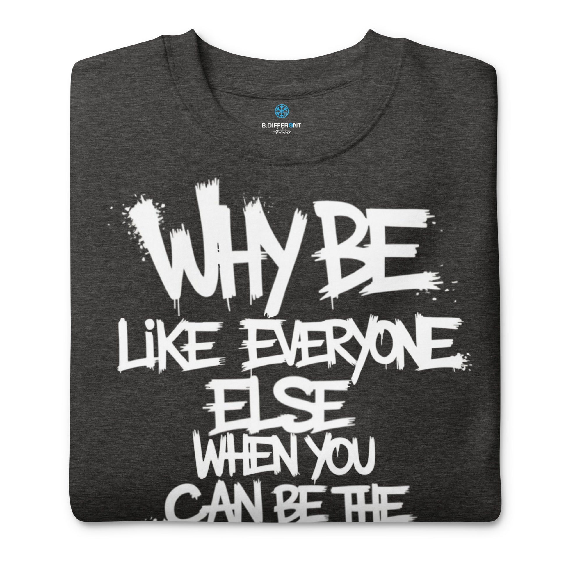 Darkgray-Chaos They Fear Graffiti Tag Sweatshirt from B.Different Clothing, folded, graffiti-inspired streetwear