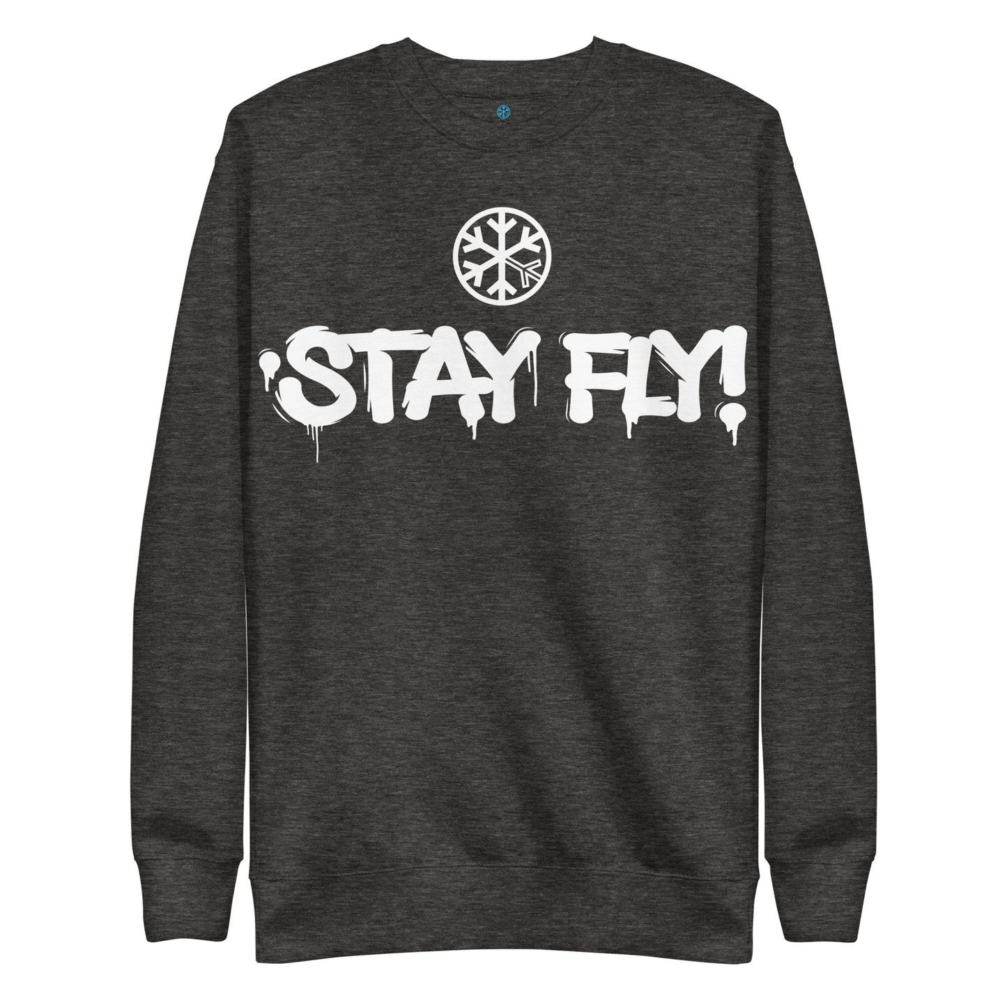Darkgray-Stay Fly Graffiti Tag Sweatshirt from B.Different Clothing, front view, graffiti-inspired streetwear