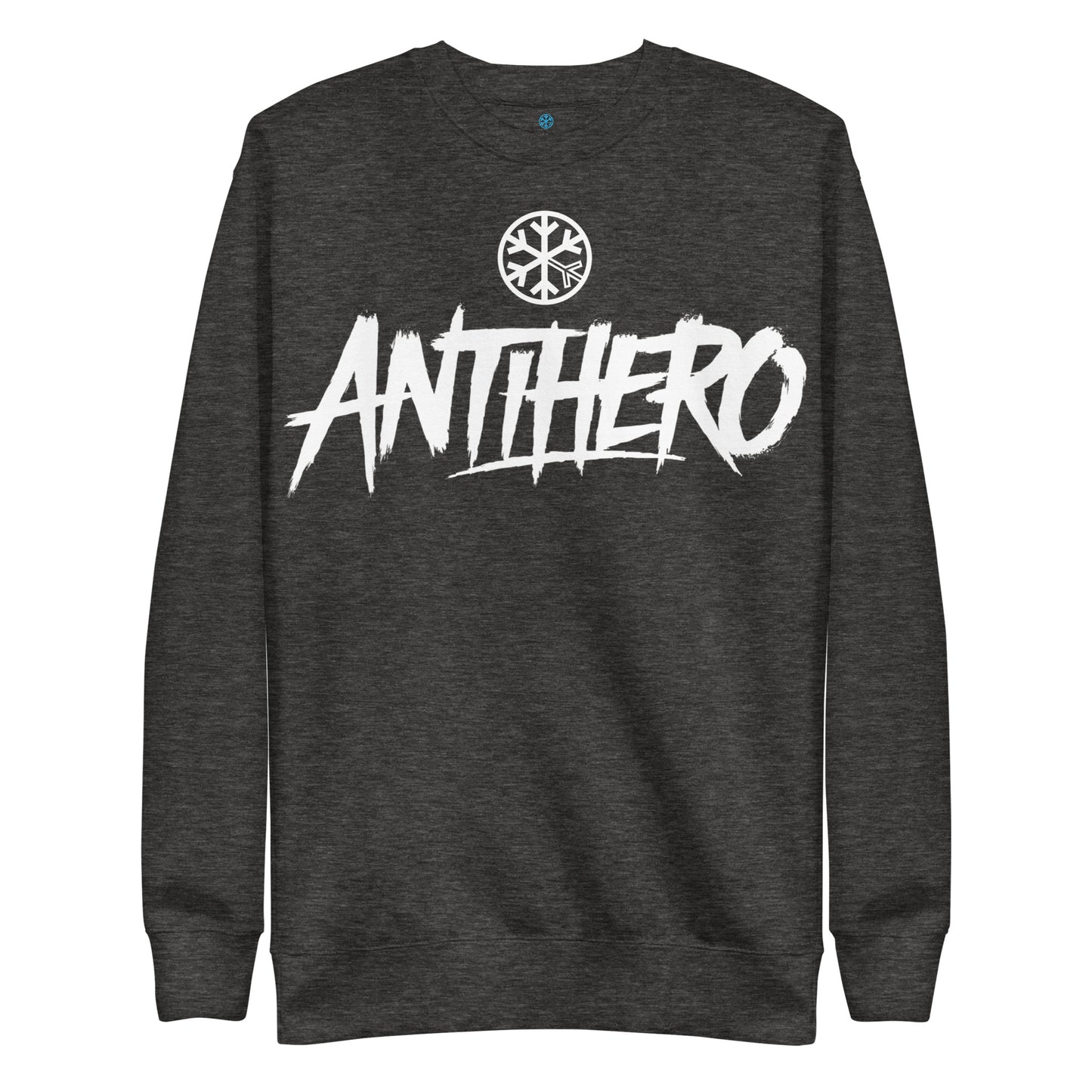 Darkgray-Antihero Graffiti Tag Sweatshirt from B.Different Clothing, front view, graffiti-inspired streetwear