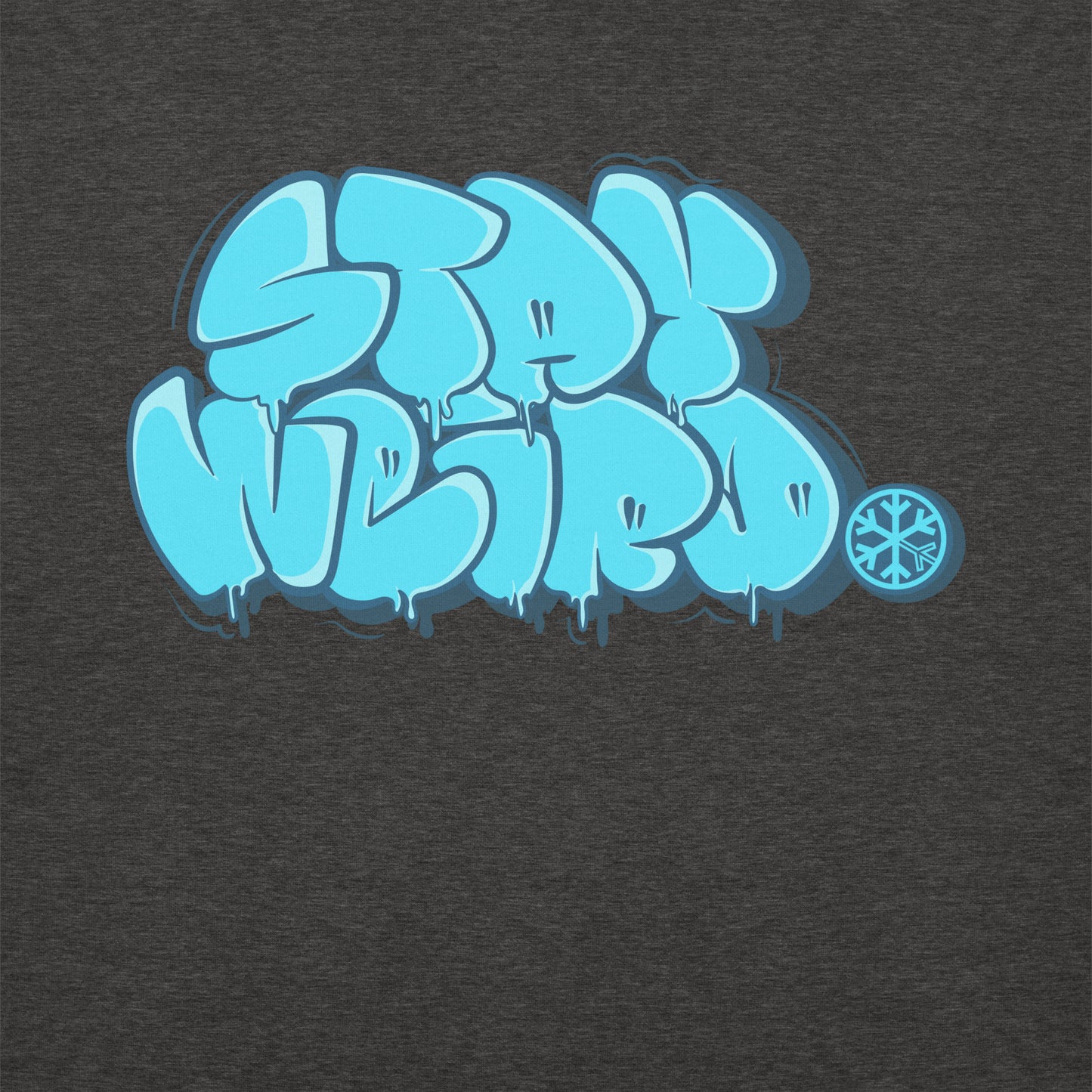 Darkgray-Stay Weird Graffiti Throw-up Sweatshirt from B.Different Clothing, graphic, graffiti-inspired streetwear