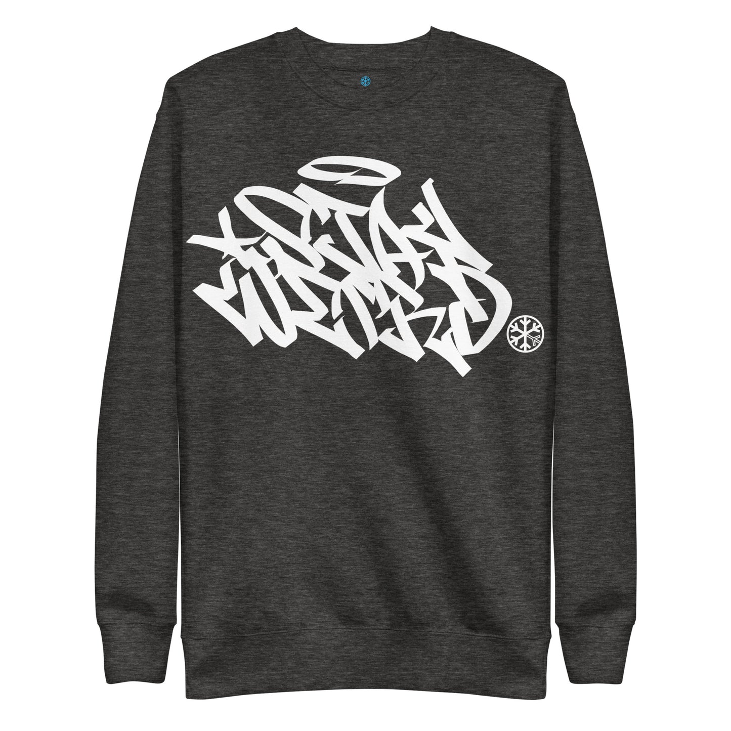 Darkgray-Stay Weird Graffiti Tag Sweatshirt from B.Different Clothing, front view, graffiti-inspired streetwear