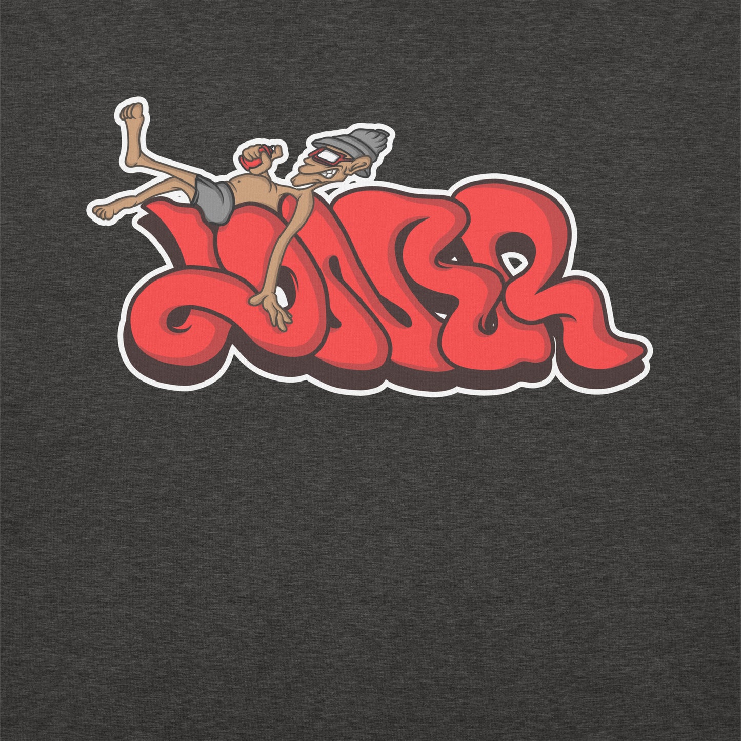 Darkgray-Loner Graffiti Piece Sweatshirt from B.Different Clothing, graphic, graffiti-inspired streetwear