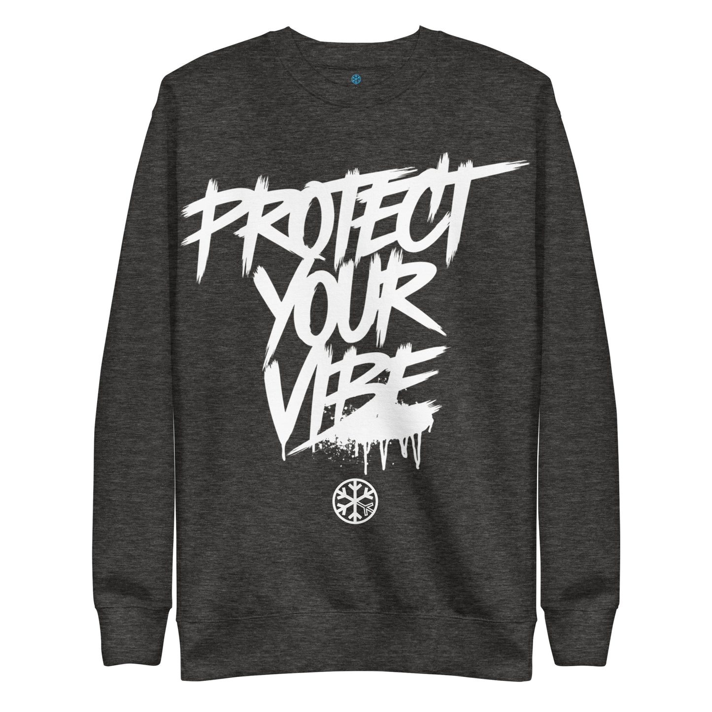 Darkgray-Protect Your Vibe Graffiti Tag Sweatshirt from B.Different Clothing, front view, graffiti-inspired streetwear