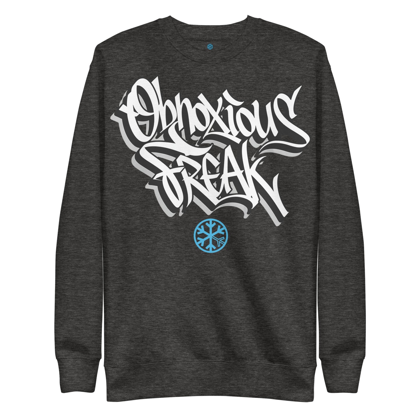Darkgray-Obnoxious Freak Graffiti Sweatshirt from B.Different Clothing, front view, graffiti-inspired streetwear