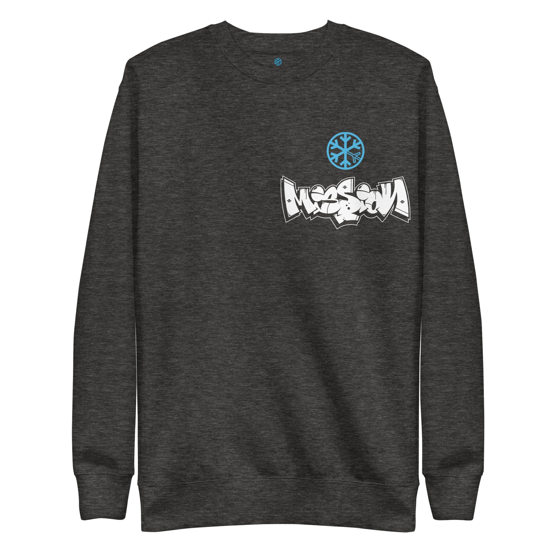 Darkgray-Mission Graffiti Character Sweatshirt from B.Different Clothing, front view, graffiti-inspired streetwear