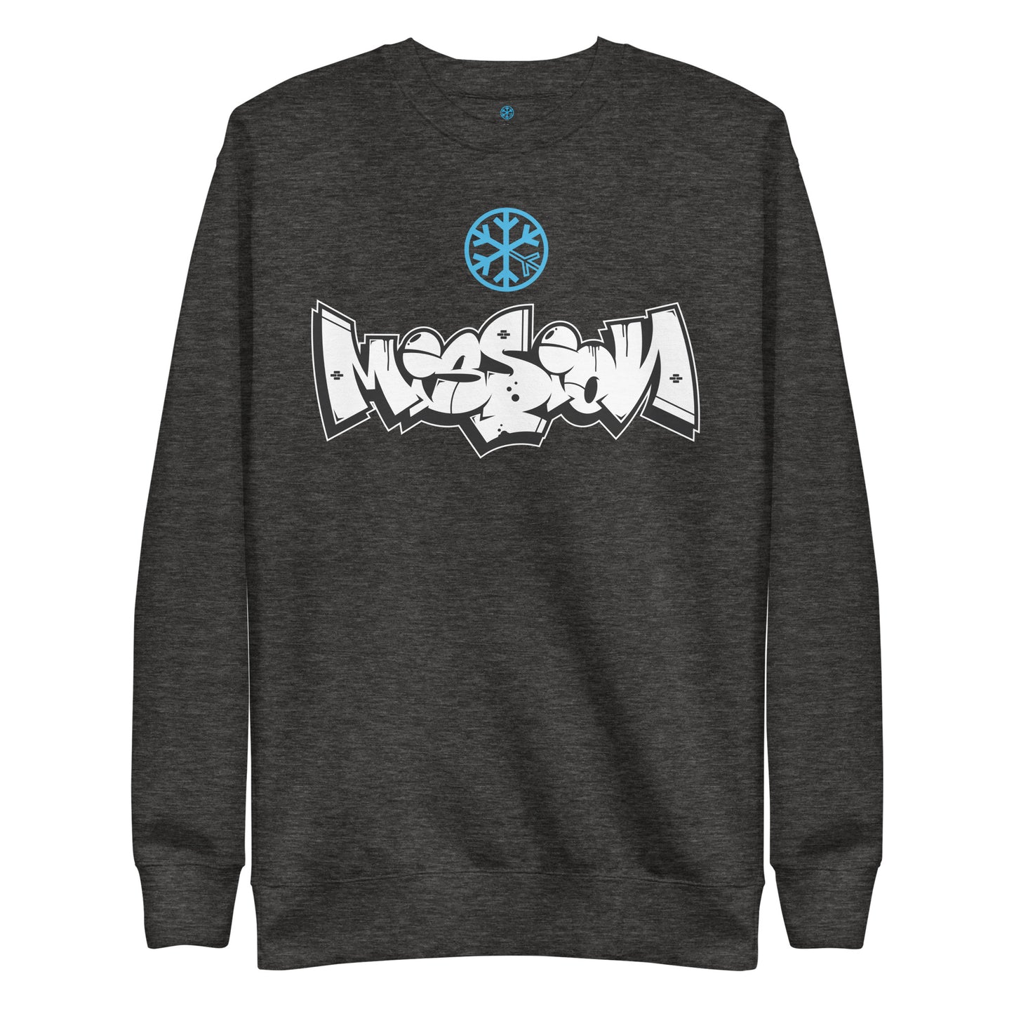 Darkgray-Mission Graffiti Piece Sweatshirt from B.Different Clothing, front view, graffiti-inspired streetwear