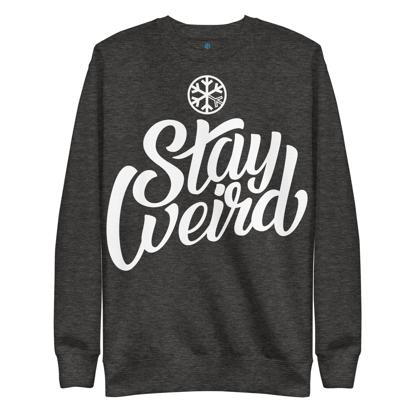 Darkgray-Stay Weird Sweatshirt from B.Different Clothing, front view, graffiti-inspired streetwear