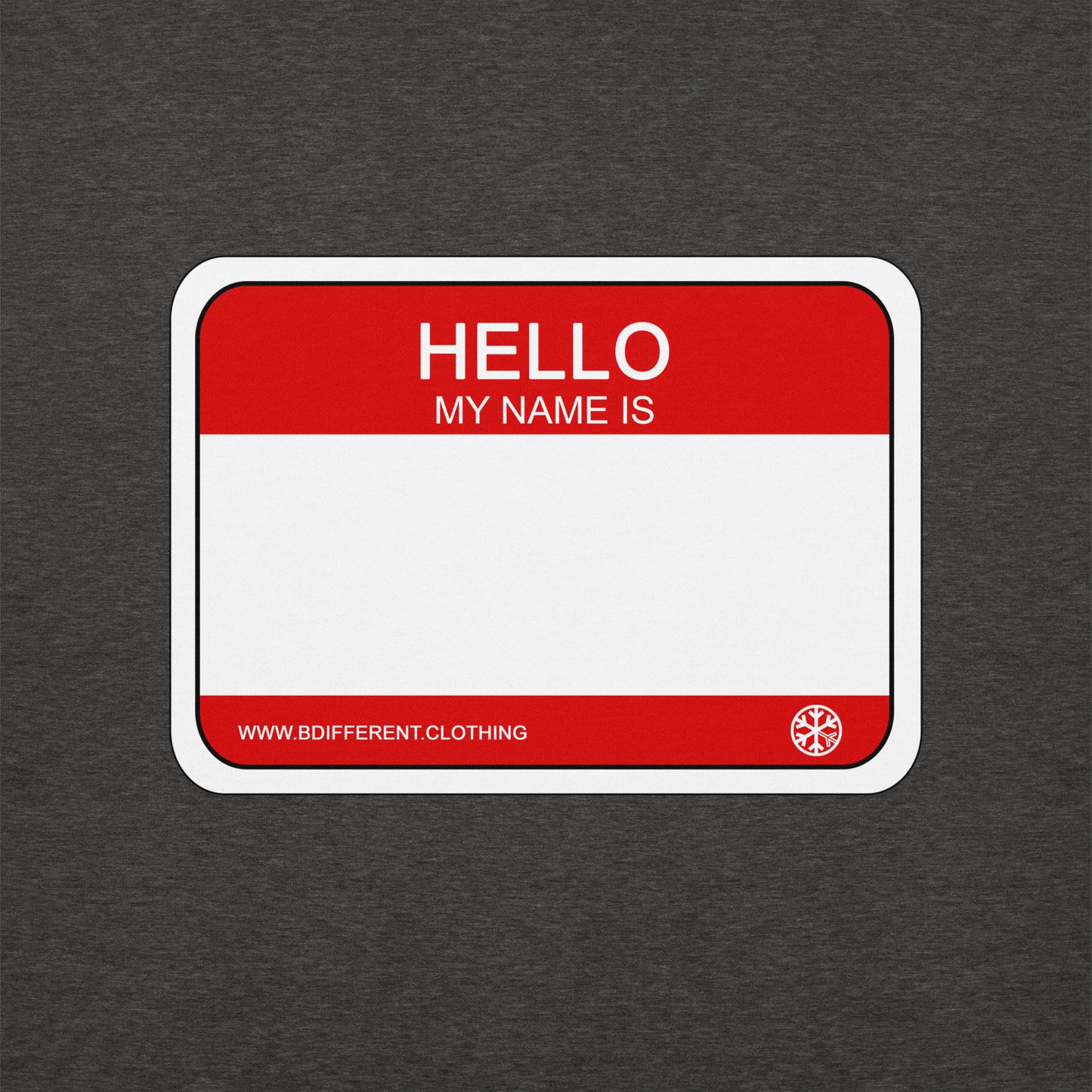 Darkgray-Hello My Name Is Sticker Graffiti Sweatshirt from B.Different Clothing, graphic, graffiti-inspired streetwear