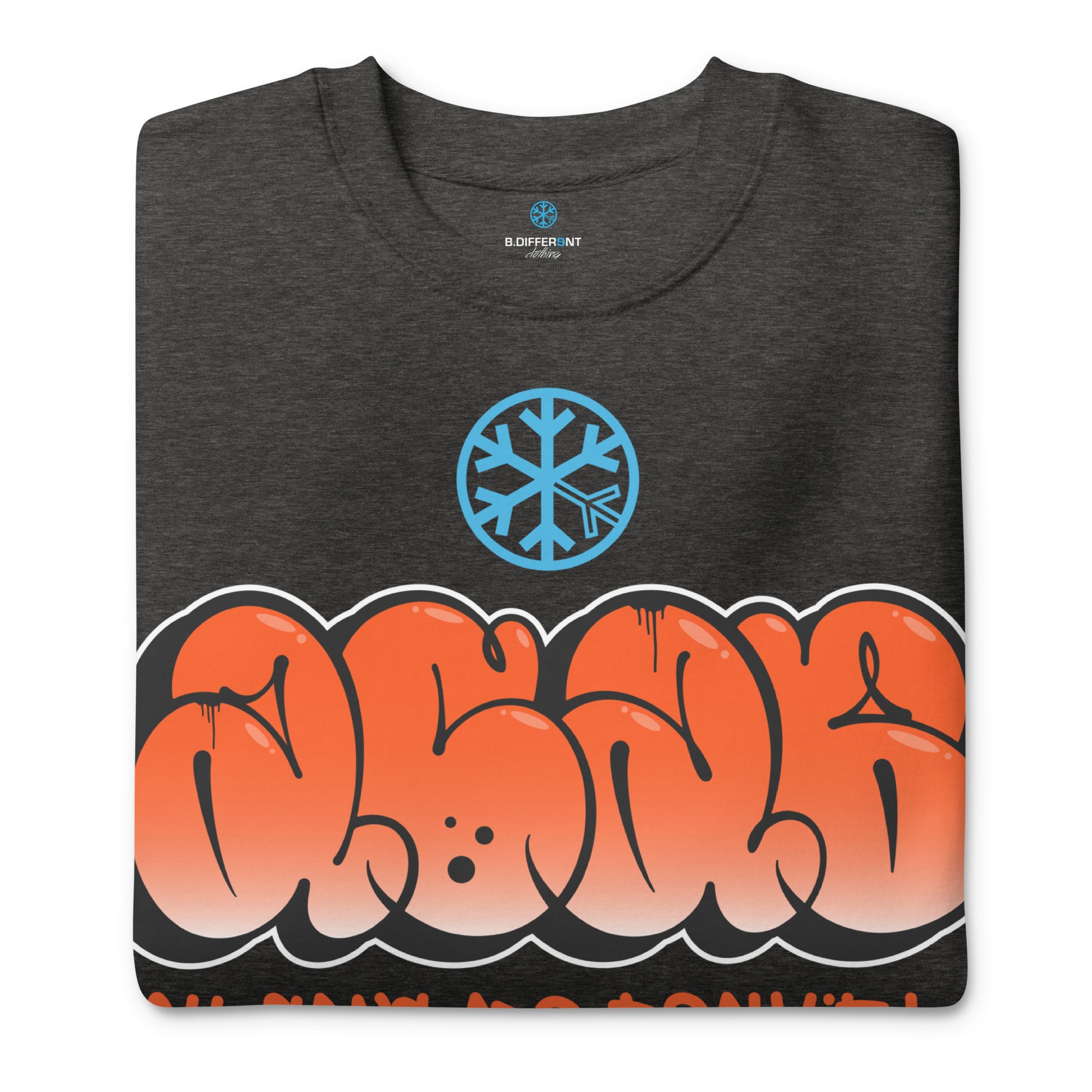 Darkgray-ACAB Graffiti Throw-up Sweatshirt from B.Different Clothing, folded, graffiti-inspired streetwear