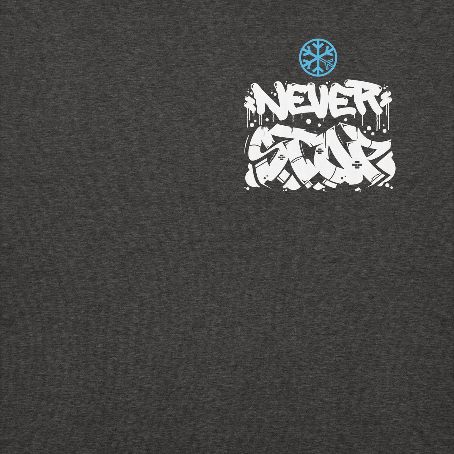 Darkgray-Never Stop Graffiti Character Sweatshirt from B.Different Clothing, front graphic, graffiti-inspired streetwear