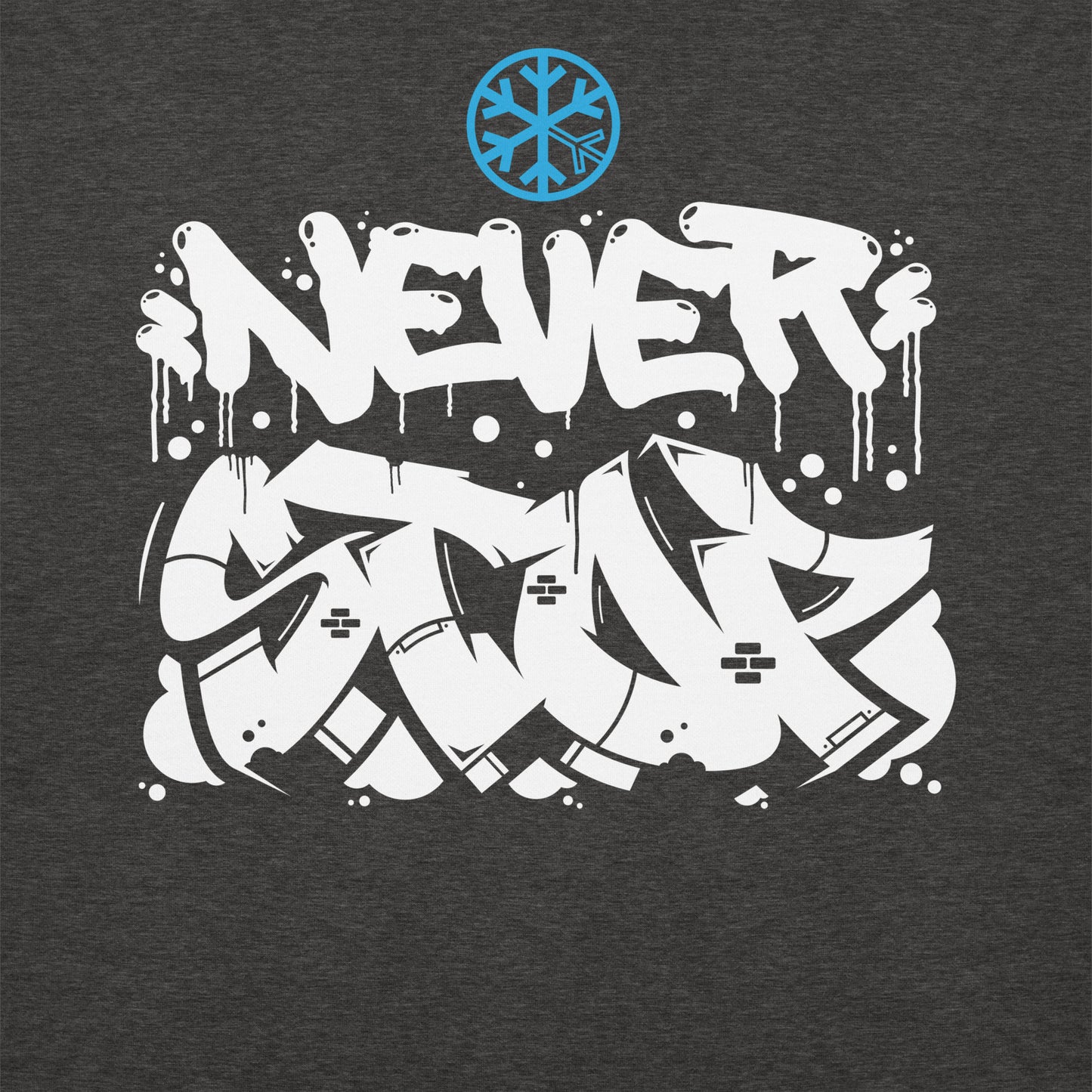Darkgray-Never Stop Graffiti Piece Sweatshirt from B.Different Clothing, graphic, graffiti-inspired streetwear