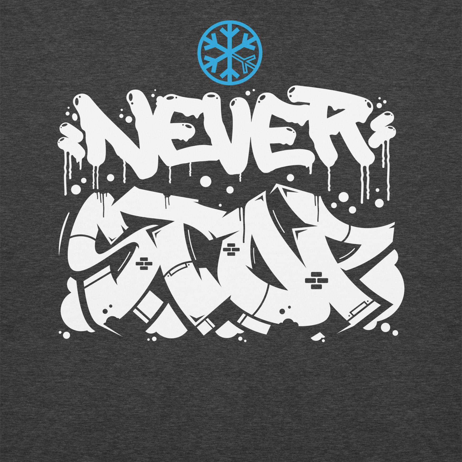 Darkgray-Never Stop Graffiti Piece Sweatshirt from B.Different Clothing, graphic, graffiti-inspired streetwear