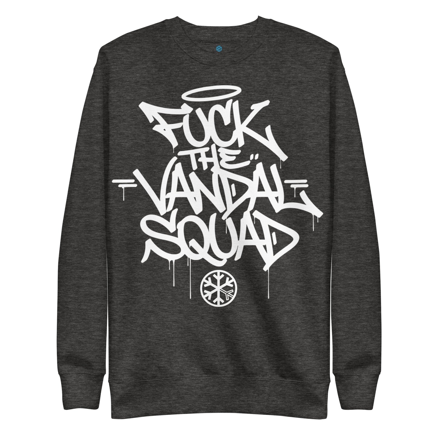 Darkgray-Fuck The Vandal Squad Graffiti Sweatshirt from B.Different Clothing, front view, graffiti-inspired streetwear