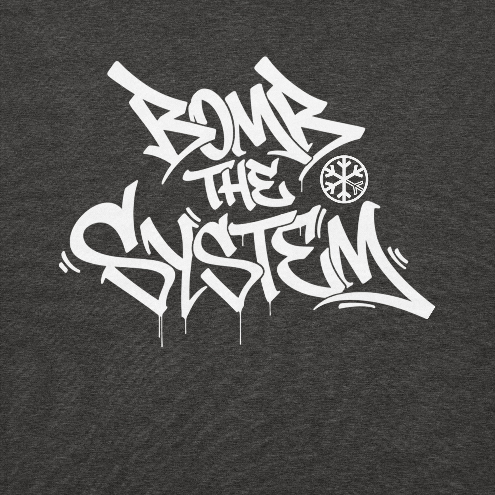 Darkgray-Bomb The System Graffiti Sweatshirt from B.Different Clothing, graphic, graffiti-inspired streetwear