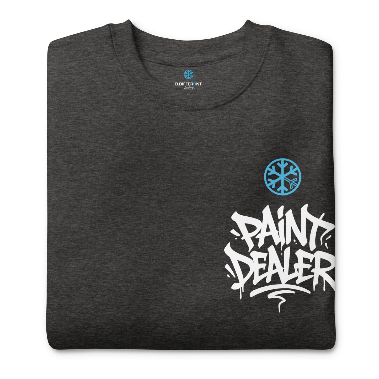 Darkgray-Paint Dealer Graffiti Character Sweatshirt from B.Different Clothing, folded, graffiti-inspired streetwear
