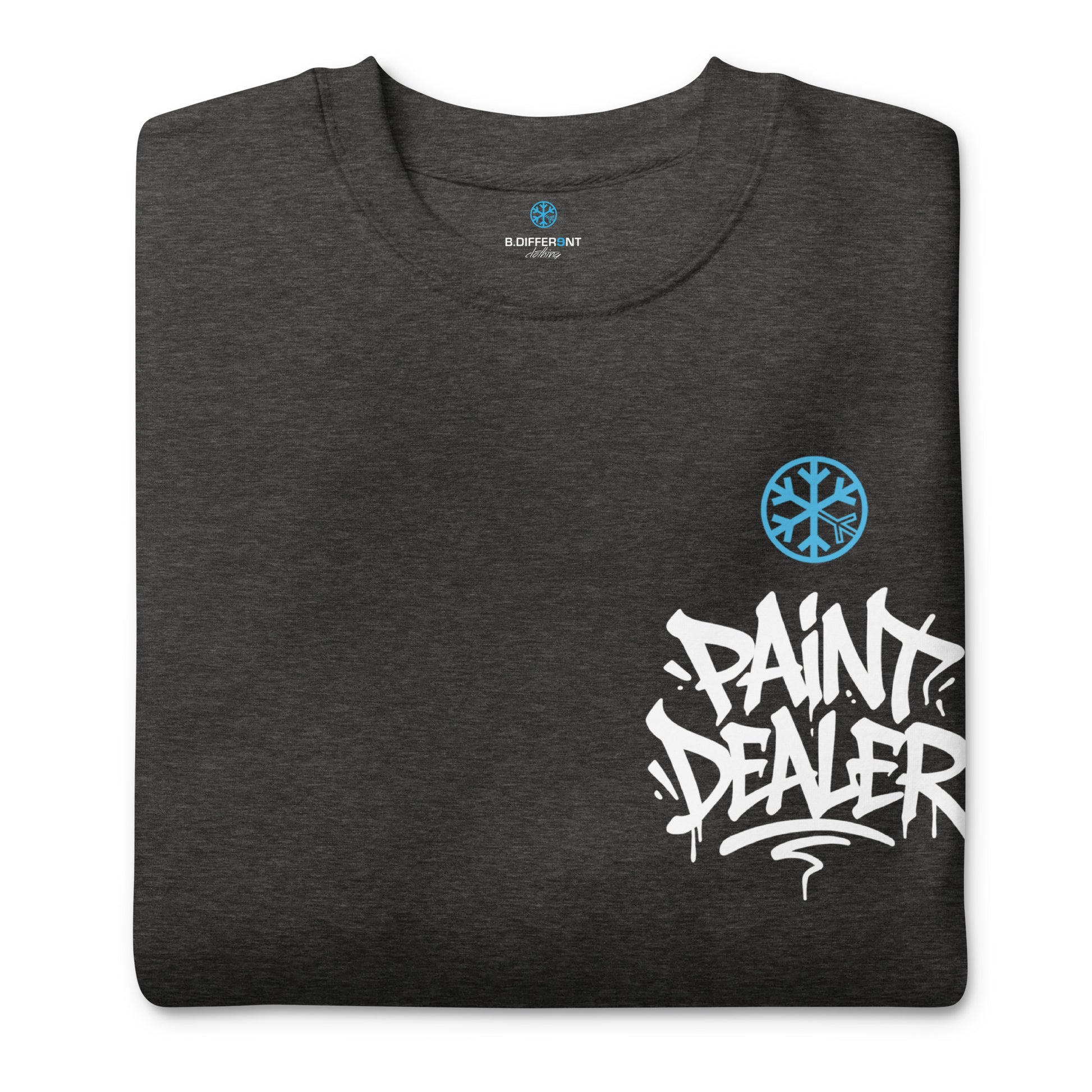 Darkgray-Paint Dealer Graffiti Character Sweatshirt from B.Different Clothing, folded, graffiti-inspired streetwear