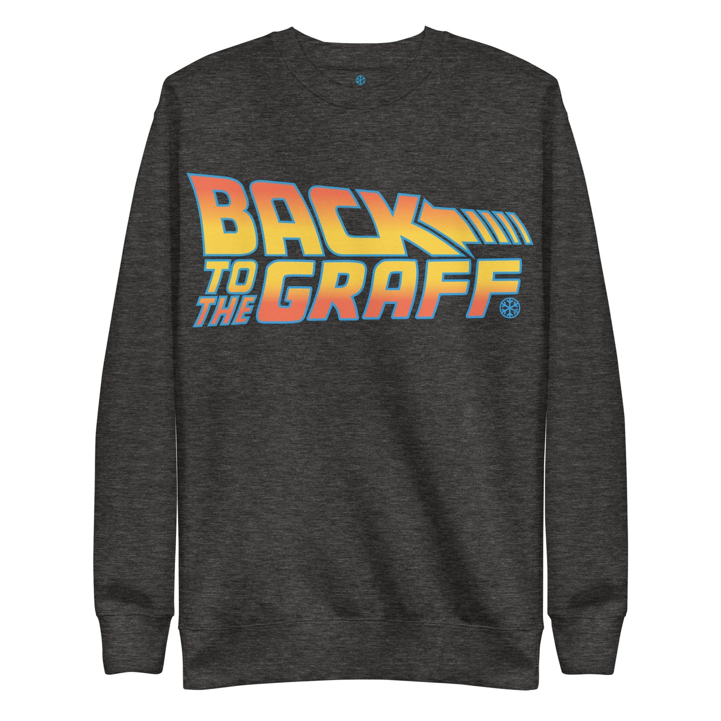 Darkgray-Back to the Graff Sweatshirt from B.Different Clothing, front view, graffiti-inspired streetwear