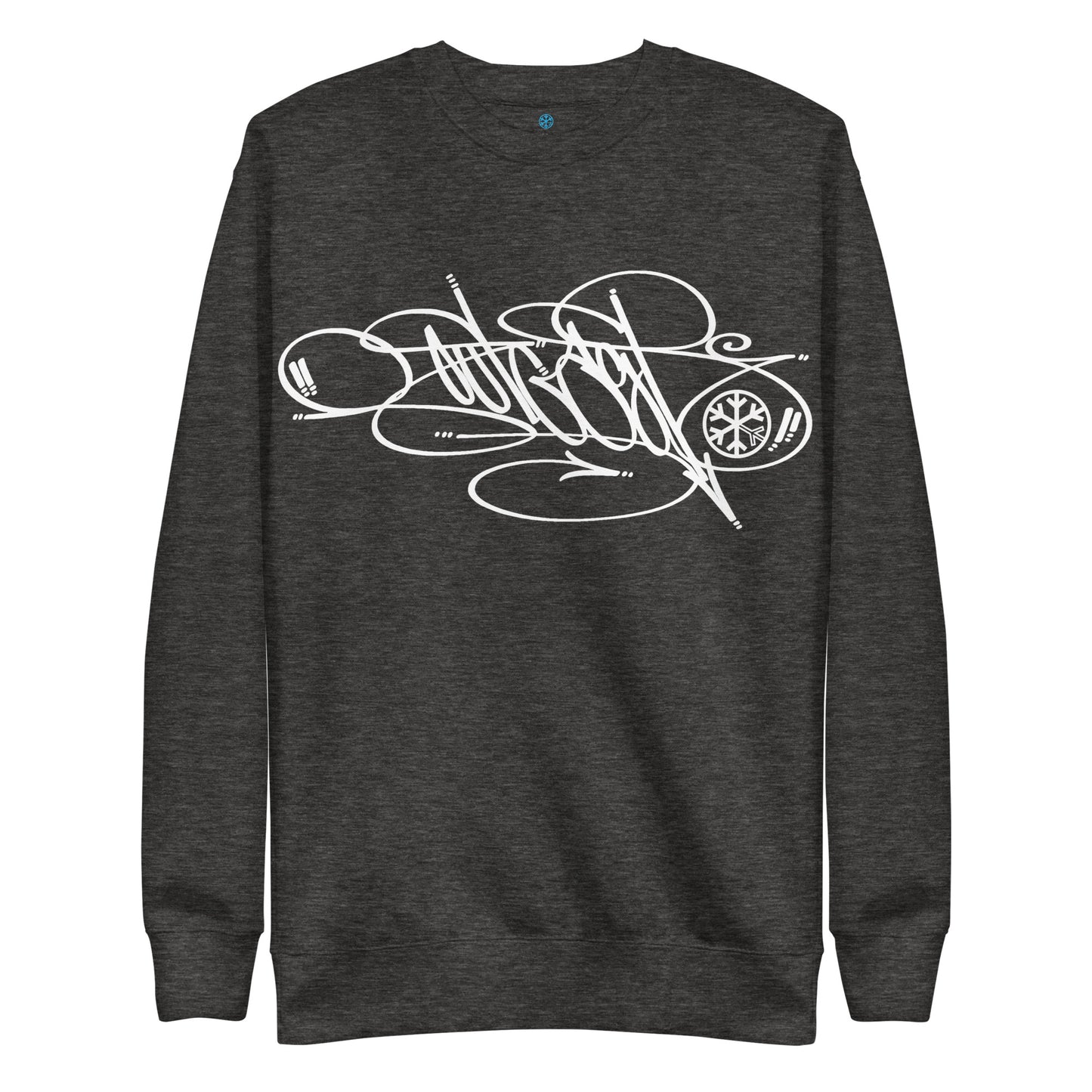 Darkgray-Outcast Tag Sweatshirt by Graffiti Dad from B.Different Clothing, front view, graffiti-inspired streetwear
