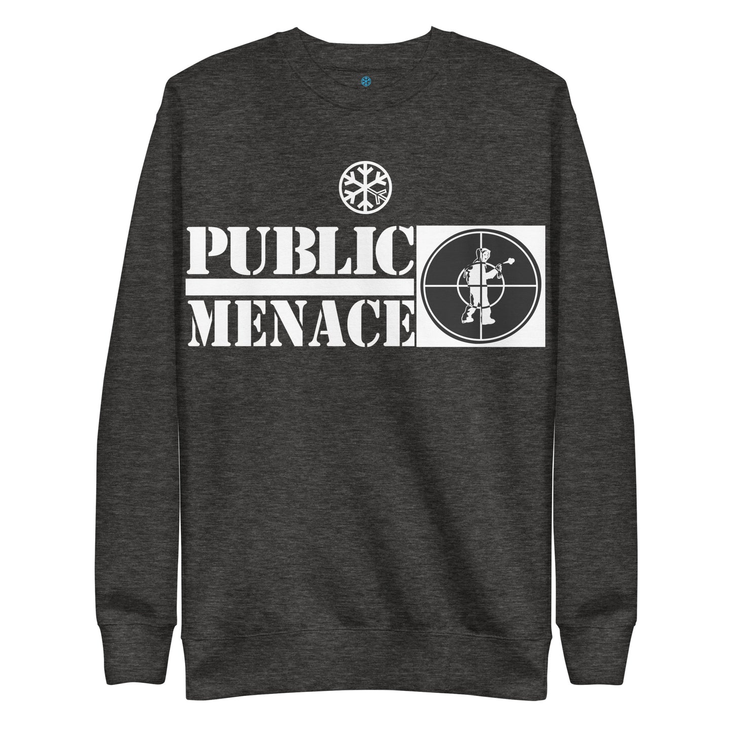 Darkgray-Public Menace Graffiti Sweatshirt from B.Different Clothing, front view, graffiti-inspired streetwear