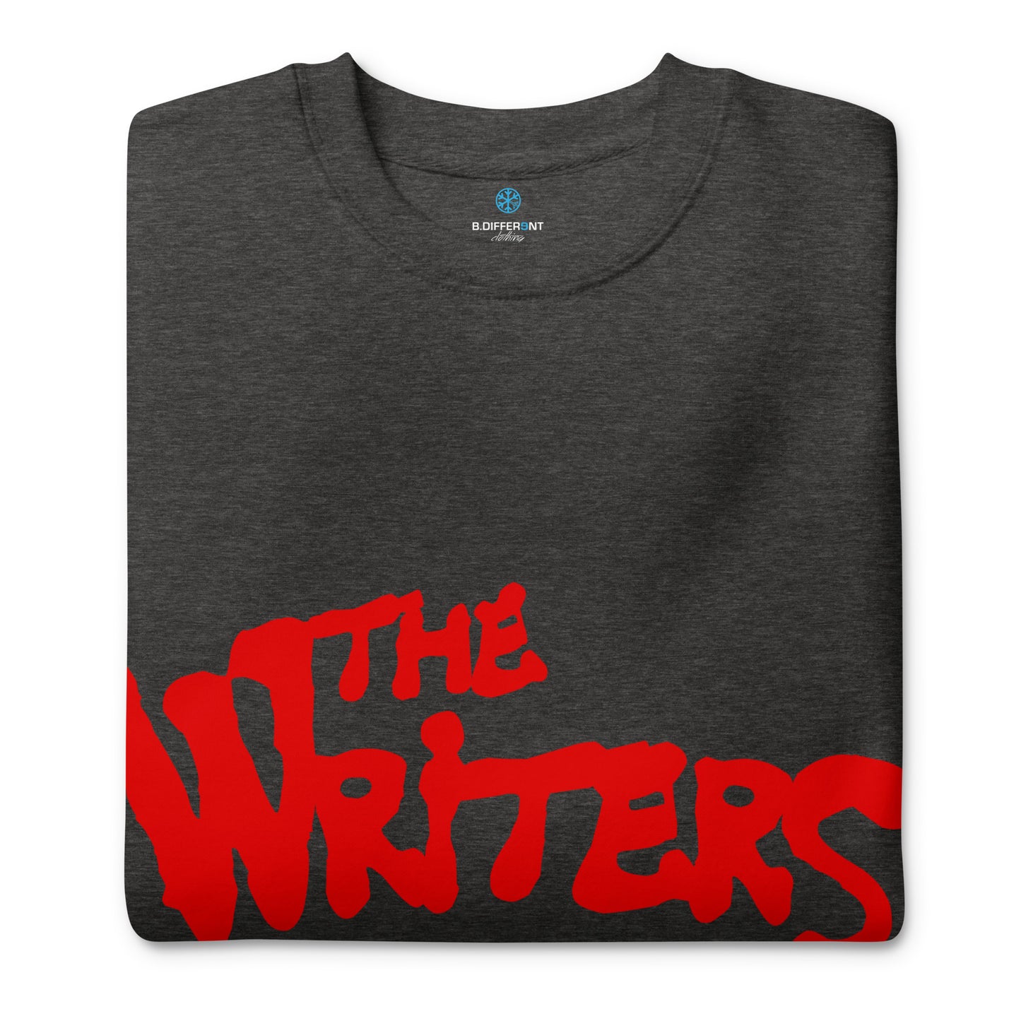 Darkgray-The Writers Graffiti Lettering Sweatshirt from B.Different Clothing, folded, graffiti-inspired streetwear