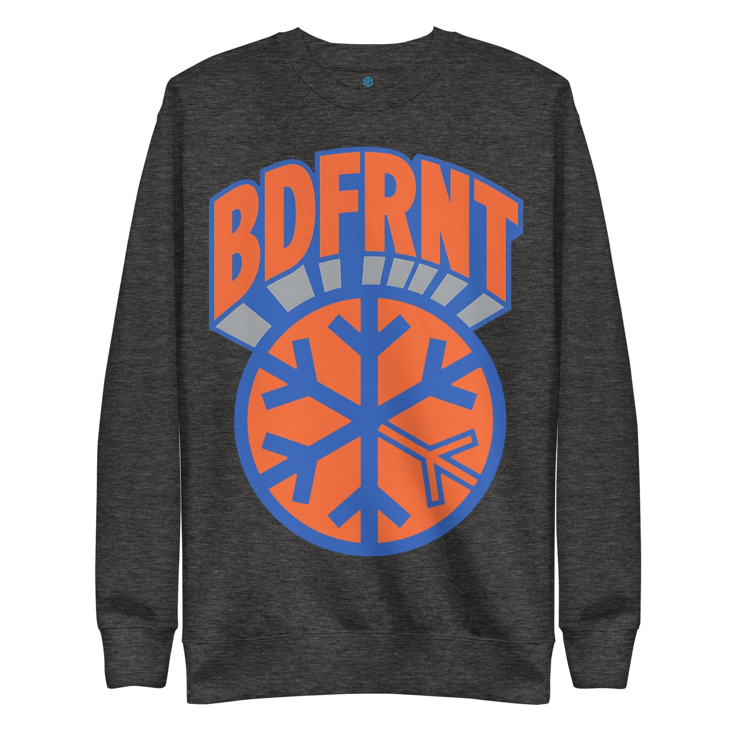 Darkgray-BDFRNT Logo 1989 Sweatshirt from B.Different Clothing, front view, graffiti-inspired streetwear