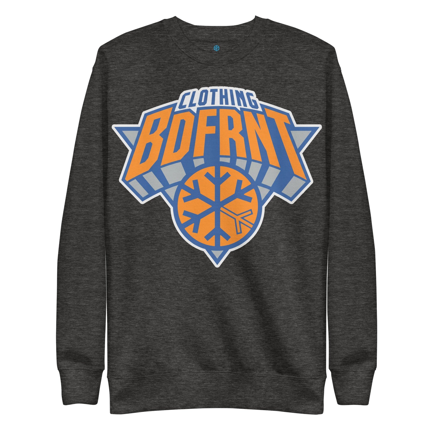 Darkgray-BDFRNT Logo 2011 Sweatshirt from B.Different Clothing, front view, graffiti-inspired streetwear